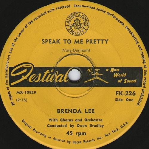 Brenda Lee Speak To Me Pretty
