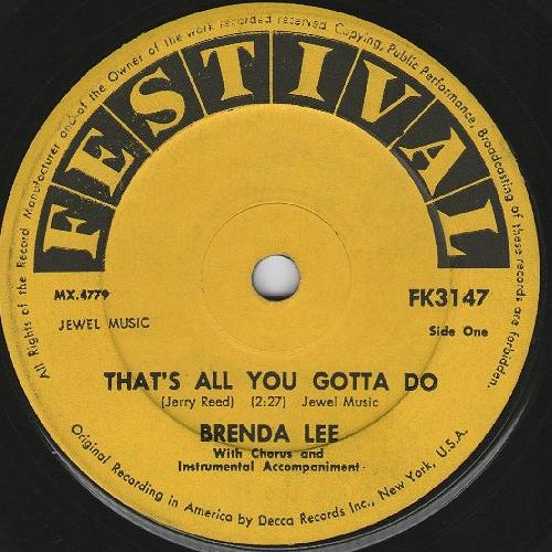 Brenda Lee That's All You Gotta Do